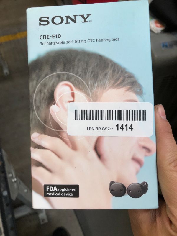 Photo 2 of Sony CRE-E10 Self-Fitting OTC Hearing Aid for Mild to Moderate Hearing Loss with Rechargeable Battery, Black CREE10/2