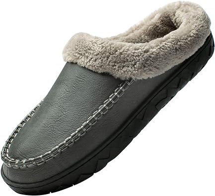 Photo 1 of WOTTE Men's Moccasin Slippers Microsuede Fleece Fuzzy Lined Memory Foam House Shoes for Indoor Outdoor
Size: 13-14