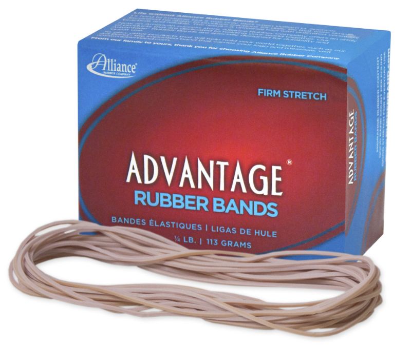 Photo 1 of 2x Alliance Rubber 26259 Advantage Rubber Bands Size #117A, 1/4 lb Box Contains Approx. 100 Bands (7" x 1/16", Natural Crepe) 1/4 Pound 7 x 1/16 inches