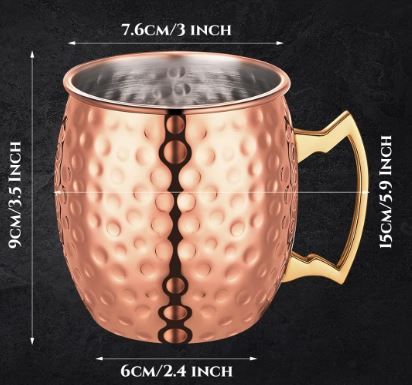 Photo 1 of 3x Moscow Mule Mugs Set 12 oz Copper Cups Bulk Stainless Steel Moscow Mule Cup Tarnish Resistant Hammered Finish Cup Chilled Mule Coffee Mug for Cocktail Wedding Gift Drinkware (Rose Gold)