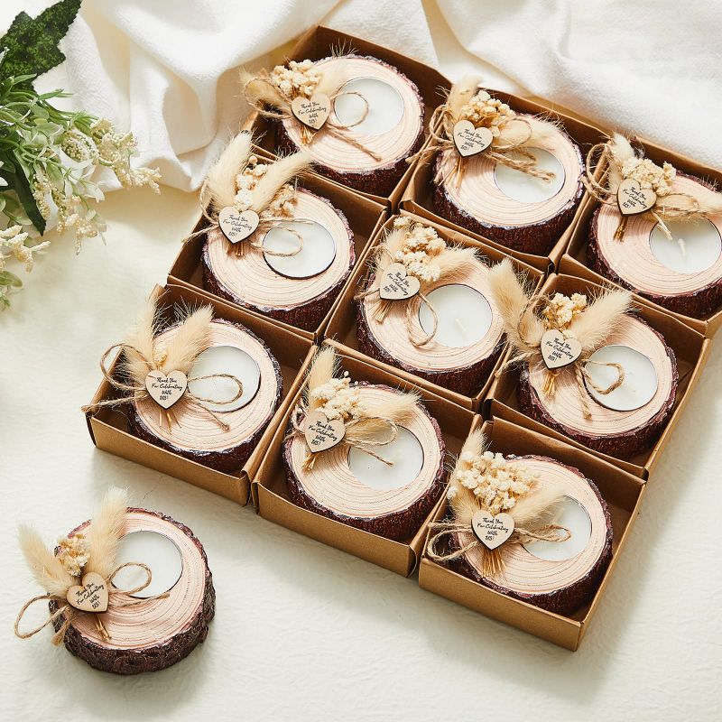 Photo 1 of 10 Pcs Wedding Favor Candle Holders Bridal Shower Favors Candles Rustic Wedding Favors Wedding Souvenirs for Guest Gifts Wedding Party Favors Wedding Decorations
