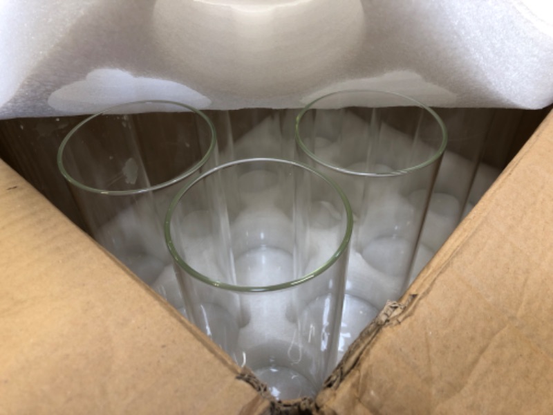 Photo 2 of 12 Pack Glass Cylinder Vases Clear Flower Vase 10 Inches Tall Floating Candle Holders Centerpiece Vases for Table Home Wedding Decorations Formal Dinners(10 Inch)