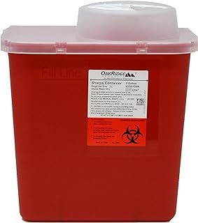 Photo 1 of 2 Gallon Size | Sharps and Biohazard Waste Disposal Container by Oakridge Products with Chimney Top Style Lid