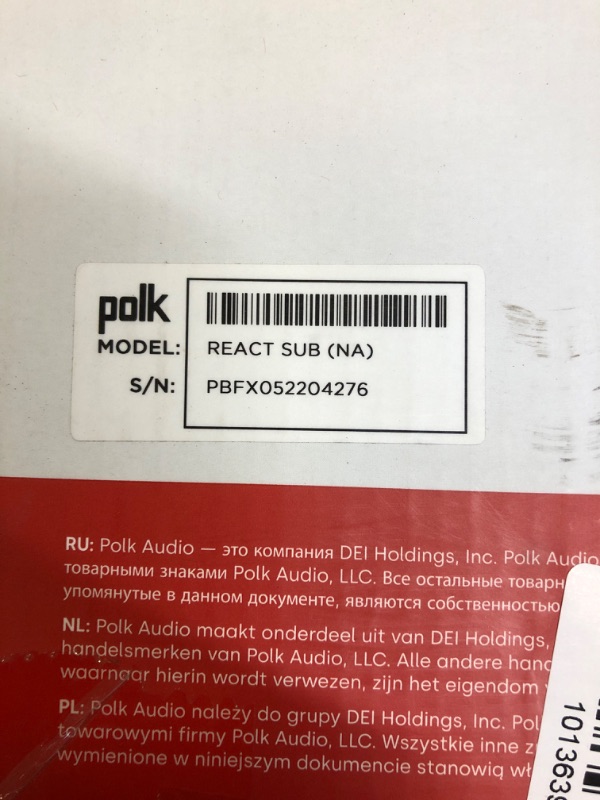 Photo 5 of Polk React 7" Wireless Subwoofer - Designed to Add Deep, Impactful Bass to Polk React Soundbar, Bass Adjust EQ, Amazon Alexa Compatible