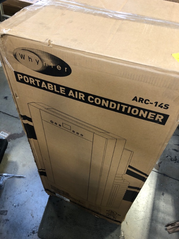 Photo 5 of **Missing wheels** Whynter ARC-14S 14,000 BTU Dual Hose Portable Air Conditioner with Dehumidifier and Fan for Rooms Up to 500 Square Feet, Includes Activated Carbon Filter & Storage Bag, Platinum/Black, AC Unit Only