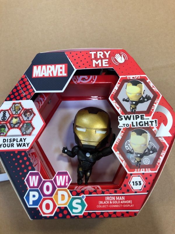 Photo 2 of WOW! PODS Avengers Collection - Limited Edition Metallic Ironman | Superhero Light-Up Bobble-Head Figure | Official Marvel Collectable Toys & Gifts,Metallic Iron Man,4 inches