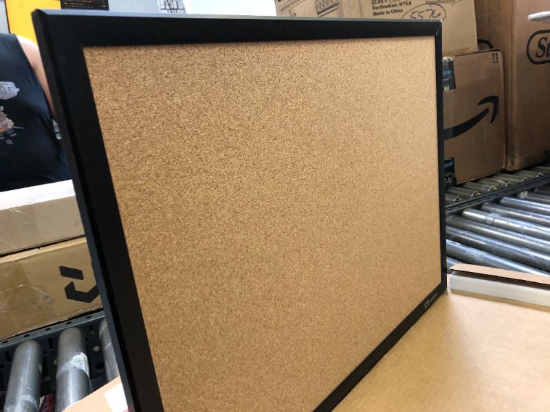 Photo 2 of Quartet Cork Board, Bulletin Board, 2' x 1.5' Corkboard, Black Frame (2301B) Black Frame 2' x 1.5'