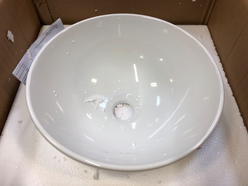 Photo 1 of Aquaterior 12" Vessel Sink Above Counter Washing Basin Bowl Bathroom Porcelain Sink with Drain Counter Top Lavatory