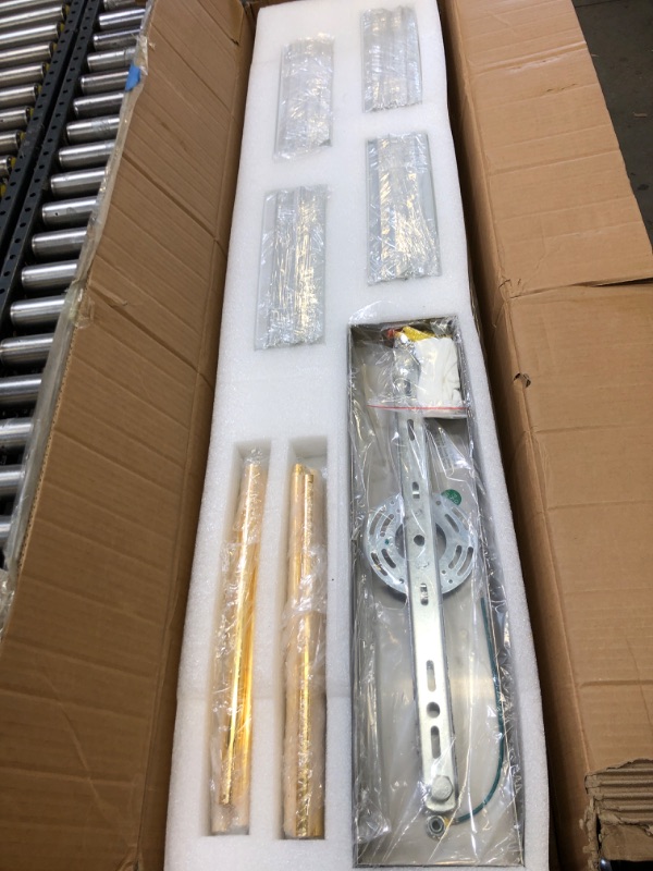 Photo 1 of Siljoy 12-Lights Modern Gold Chandeliers, Rectangular K9 Crystal Chandelier Lighting, Contemporary Flush Mount Pendant Light Fixture for Dining Room, Kitchen Island, 47 Inch 47''(12-Lights)