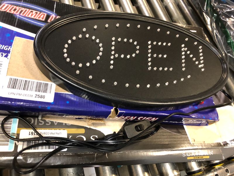 Photo 2 of Ultima LED Neon Open Sign for Business: Lighted Sign Open with Flashing Mode – Indoor Electric Light up Oval Sign for Stores (19 x 10 in) Includes Business Hours and Open & Closed Signs Model 3 19 x 10 in