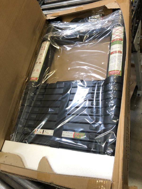 Photo 1 of Telescopic Ladder, 12.5FT RIKADE Aluminum Telescoping Ladder with Non-Slip Feet and Stable Hook, Portable Extension Ladder for Household and Outdoor Working, 330lb Capacity Black 3.8m/12.5FT