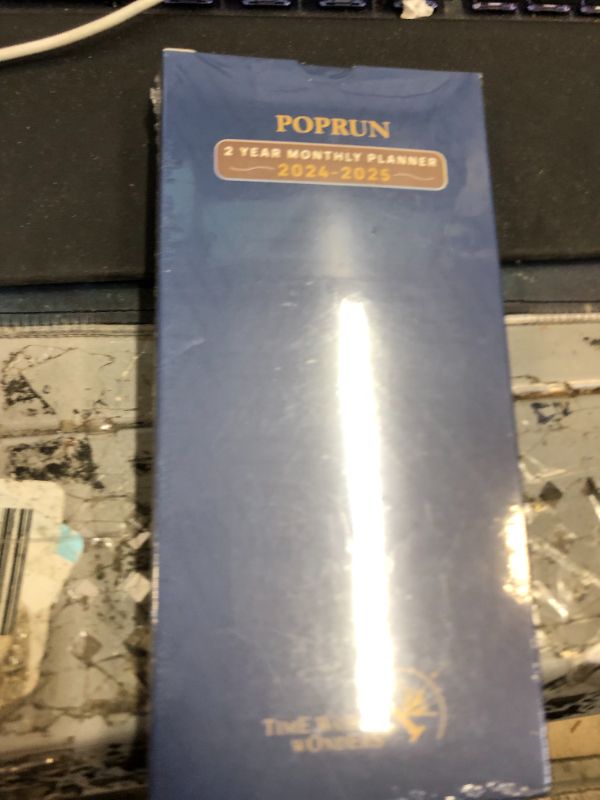 Photo 1 of POPRUN 2 Year Pocket Calendar 2024-2025 Monthly Notebook Planner for Purse 3" x 7" - 4 Pages per Month with Extra Notes, PU Leather Hard Cover, Gold-gilded Page Edges, Petrol Petrol 24 Months - Monthly Layout - 3'' x 7''
