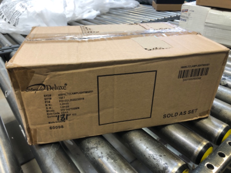 Photo 1 of Simple Deluxe Clamp Lamp Light with 8.5 Inch Adjustable Aluminum Reflector and 6 Feet Cord, up to 150W E26 Socket (no Bulb Included), Silver and Black, 4 Pack 4 Count (Pack of 1)