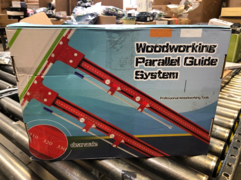 Photo 3 of Parallel Rail Guide System, Woodworking Track Saw Guide Rail Joining Set Aluminium Alloy Circular Saw Track Set Fixed Guide Rail Bracket Universal T-Track Miter Track Guide Auxiliary Tool