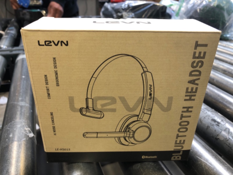 Photo 3 of LEVN Trucker Headset, Trucker Bluetooth Headset with Noise Cancelling Microphone & Mute Button, Bluetooth Headset 5.2 Multipoint for Work from Home/Cell Phone/Computer/Zoom/Teams/Truck Driver
