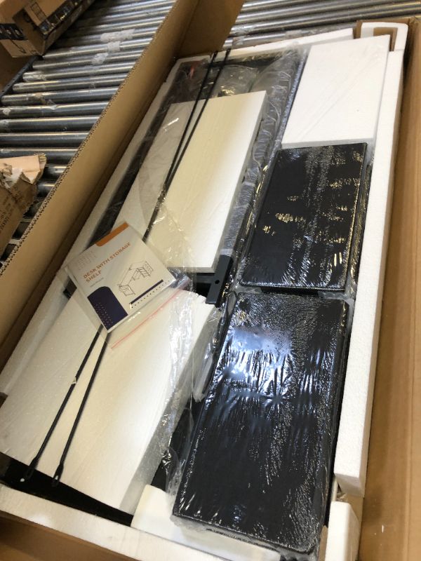 Photo 1 of ODK 55" Reversible L Shaped Computer Desk with 4-Tier Fabric Drawers, Gaming Desk with LED Lights & USB Power Outlets & Charging Port & CPU Stand & Monitor Stand for Home Office Workstation, Black Black 55 inch