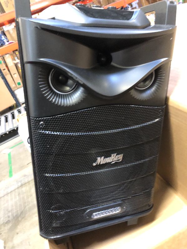 Photo 1 of Moukey Karaoke Machine with 2 UHF Wireless Microphones, Portable Bluetooth PA System Speaker, Lyrics Display Holder, Party Lights & Echo/Treble/Bass Adjustment Support TWS/REC/AUX/MP3/USB/TF/FM 2023 New 10" Karaoke Speaker