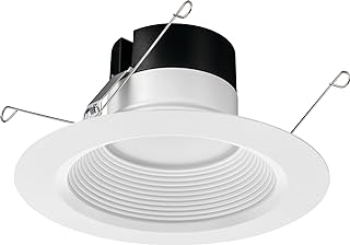 Photo 1 of 65BEMW SWW5 90CRI CP6 M2 E-Series 5-6 in. High Lumen LED Round Switchable Color Temperature in 5 Options, Baffle Trim Module, Matte White, 6-Pack Recessed Downlight
