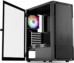 Photo 1 of DARKROCK Caspian Mid-Tower E-ATX Gaming PC Case, Top 360mm Radiator Support, Pre-Installed Front 3X 140mm & Rear 120mm ARGB Fans and Controller Hub, Tempered Glass Front & Side Panel