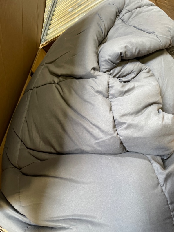 Photo 2 of Utopia Bedding Comforter Duvet Insert - Quilted Comforter with Corner Tabs - Box Stitched Down Alternative Comforter (King, Grey) King Grey