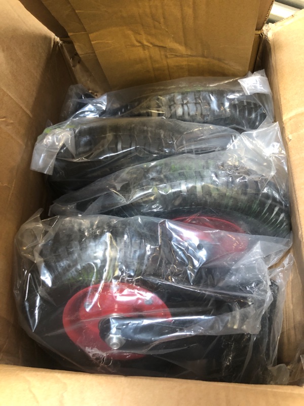 Photo 1 of POWERTEC 8 Inch Caster Wheels Set of 8, Heavy Duty Swivel Plate Casters with Rubber Knobby Tread for Workbench, Dolly, Cart, Trolley, Wagon and Chicken Coop, Large Rubber Castor Wheels (17051-P8) Swivel, 8pk 8 inch