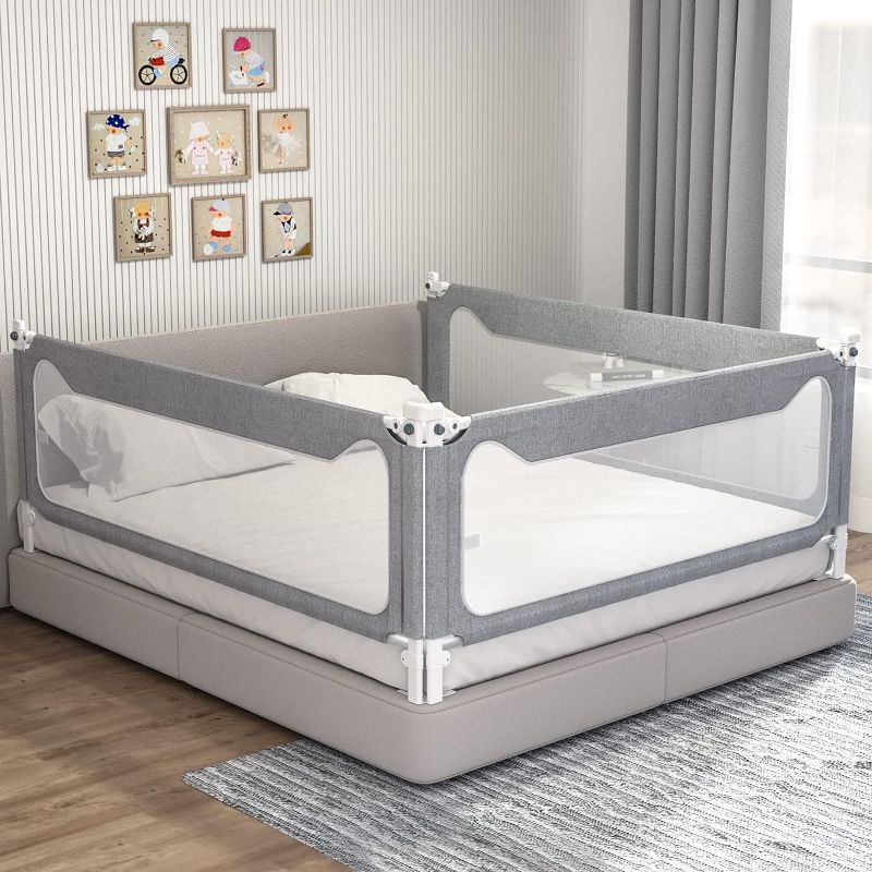 Photo 1 of Bed Rails for Toddlers, Upgrade Height Adjustable Baby Rail Guard Specially Designed Twin, Full, Queen, King Size - Safety Kids 1 Side:59"(L) ×27"(H)
