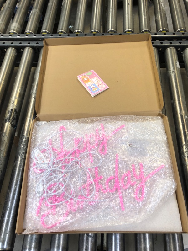 Photo 1 of Happy Birthday Neon Signs for Wall Decor, Large LED Light up Signs Birthday Decor Lights, Birthday Lighting for Home Decor Light Up Personalized Decor for All Party-Best Personalized Birthday Gift for Girls, Boys(16'', Pink) New Pink Happy Birthday
