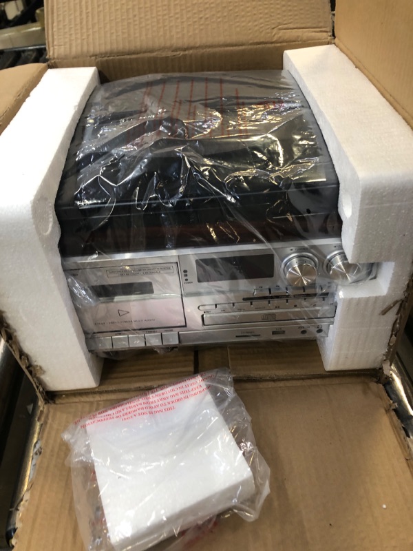 Photo 1 of MUSITREND Record Player 9 in 1 3 Speed Bluetooth Vintage Turntable CD Cassette Vinyl Player AM/FM Radio USB/SD Encoding Aux-in RCA Line-Out