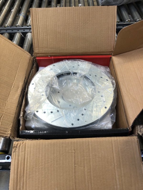 Photo 2 of A-Premium 11.81 inch (300mm) Front Drilled and Slotted Disc Brake Rotors Compatible with Select Honda and Acura Models - Accord 2003-2012, Pilot 2003-2008, TSX 04-14, Odyssey 99-04, TL 99-08, MDX, CL
