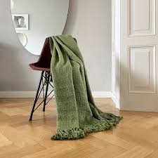 Photo 1 of green throw blanket