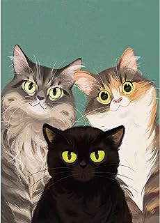 Photo 1 of ZHDAR 5d DIY Animal,Full Diamond Art Painting Kit,Three Cats,Diamond Embroidery,Black Cat and Tabby Cat,Adult Paint-by-Number Kits,Wall Art Decor https://a.co/d/4cxNDZd
