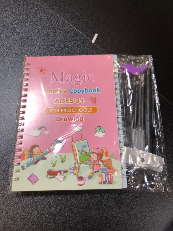 Photo 2 of MOCUMEI Magic Reusable Practice Copybook for Kids,Magic Reusable Practice Copybook,Practice Copybook for Age 3-5 Calligraphy Simple Hand Lettering (Exercise book four sets) Style 1