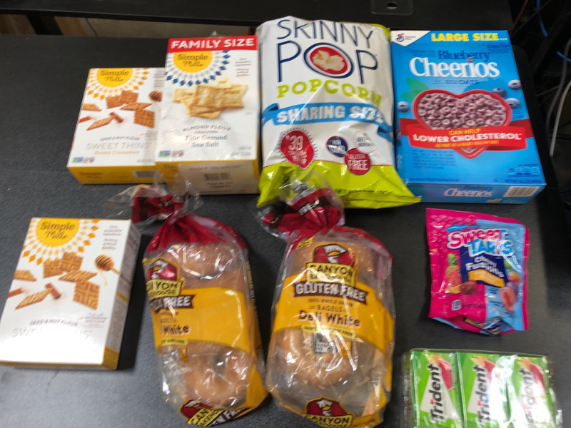 Photo 1 of  MISCELLANEOUS FOOD BOX LOT ITEMS  (SOLD AS IS!)
 NEW! 9 ITEMS EXP  APR 30 2025.  MARCH 12 2025. 3/21/2024,  4/16/2024, 4/7/2024,  4/11/2024, MAY 19 2024