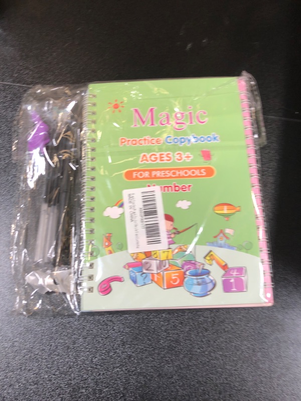 Photo 1 of MOCUMEI Magic Reusable Practice Copybook for Kids,Magic Reusable Practice Copybook,Practice Copybook for Age 3-5 Calligraphy Simple Hand Lettering (Exercise book four sets) Style 1
