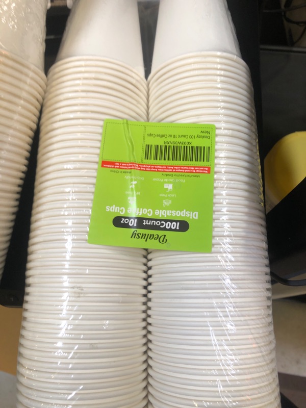 Photo 2 of 100 Count 10 oz Coffee Cups, Leak-Free Food Safe Paper Cups 10 oz, Hot Cups, Disposable Hot Coffee Cups 10oz 10 OZ 100 Count