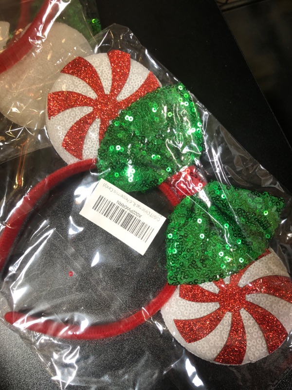 Photo 2 of CLGIFT Christmas Red Peppermint Candy Minnie Ears