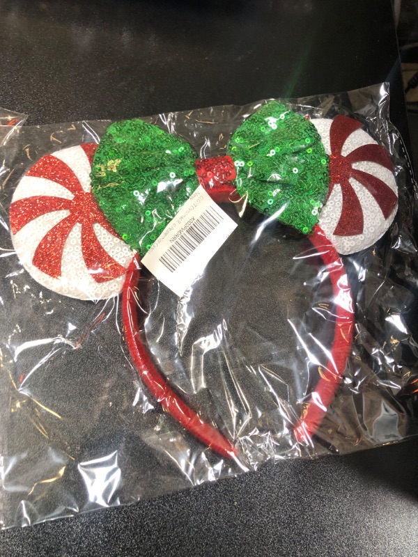 Photo 1 of CLGIFT Christmas Red Peppermint Candy Minnie Ears