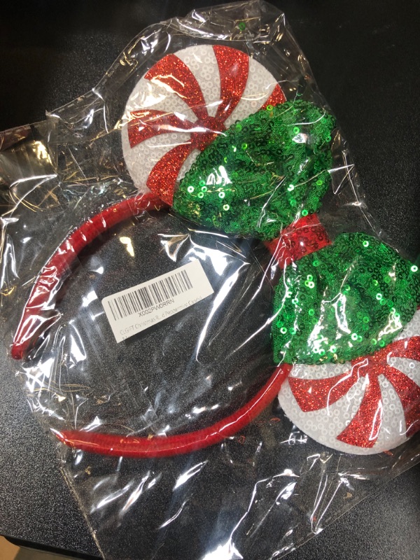 Photo 2 of CLGIFT Christmas Red Peppermint Candy Minnie Ears