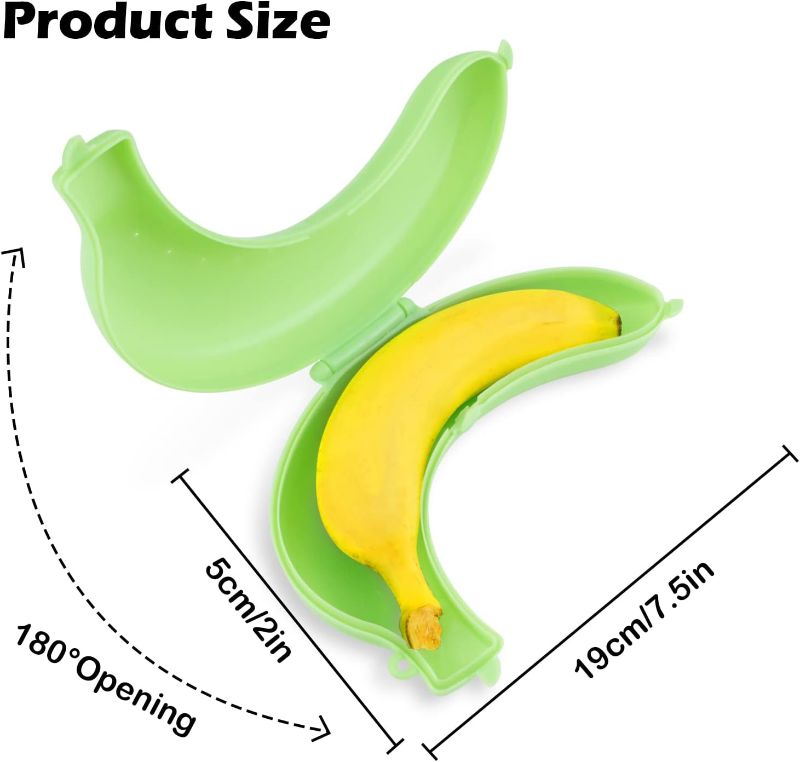 Photo 1 of  Banana Case, Banana Saver BFA-Free, Banana Container Outdoor Travel, Plastic Banana Protector Box, Banana Case for Lunch Box, Storage Covers for Fruits freshness
  