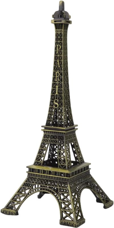 Photo 1 of Iron Eiffel Tower Statue French Souvenir, Ideal Gift for Wedding, Home, Party Favors (Bronze)
 