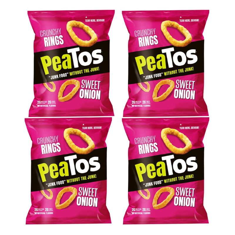 Photo 1 of 
PeaTos Crunchy Rings, Snack Packs, 4 g Protein, 3 g Fiber, Sweet Onion Bags, Gluten Free,2.5 Ounce(Pack of 4)
exp 5/3/2024