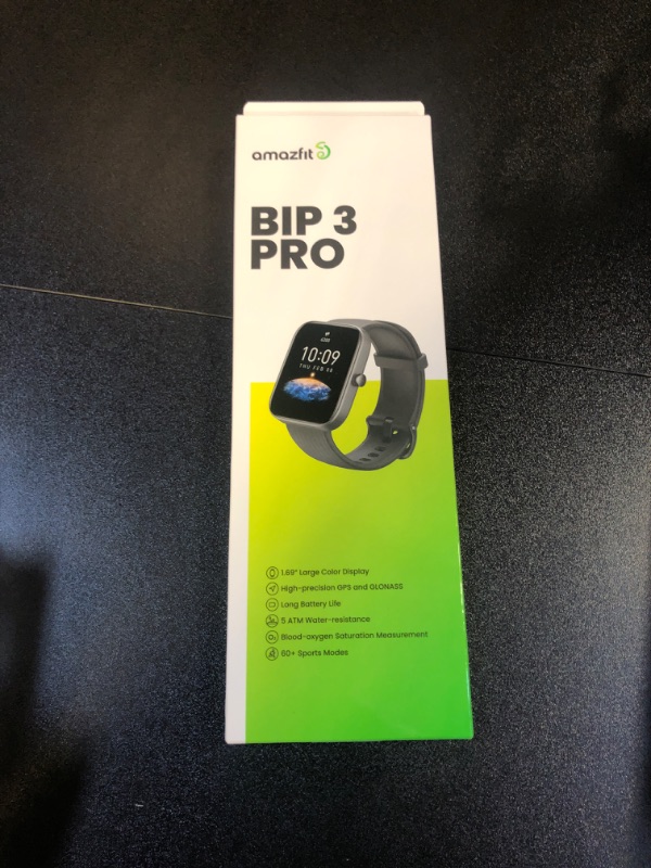 Photo 2 of Amazfit Bip 3 Pro Smart Watch for Android iPhone Bip 3 Pro Smart Watch for Women (BLACK)
 NEW (FACTORY SEALED)