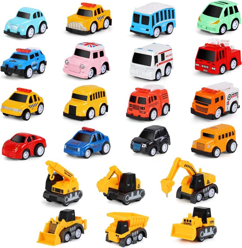 Photo 1 of 22 Pack Pull Back City Cars and Trucks Toy Vehicles Set Model Alloy Car, Die-Cast Car Set for Kid Ages 3-6 Years Old, Boys and Girls Christmas Birthday Party Gifts, and Treasure Box Toys for Classroom
