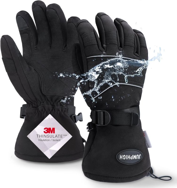 Photo 1 of JUMPHIGH Ski & Snow Gloves, Winter Gloves 3M Thinsulate Warm Gloves, Waterproof Snowboard Gloves, Warm Gifts for Men & Women
