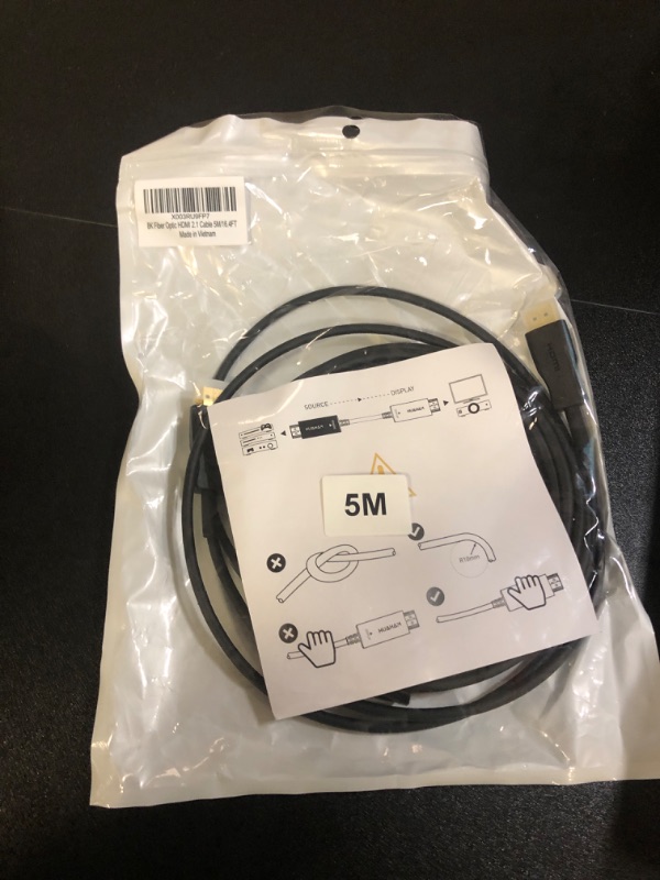 Photo 1 of Fiber Optic 8K HDMI 2.1 Cable 48Gbps 16.4ft, Ultra High Speed HDMI Cable, 8K@60Hz 4K@120Hz Dynamic HDR HDCP 2.2&2.3 eARC HDMI Cord Compatible with PS5/Xbox/Apple TV/LG/Samsung/Blu-ray
