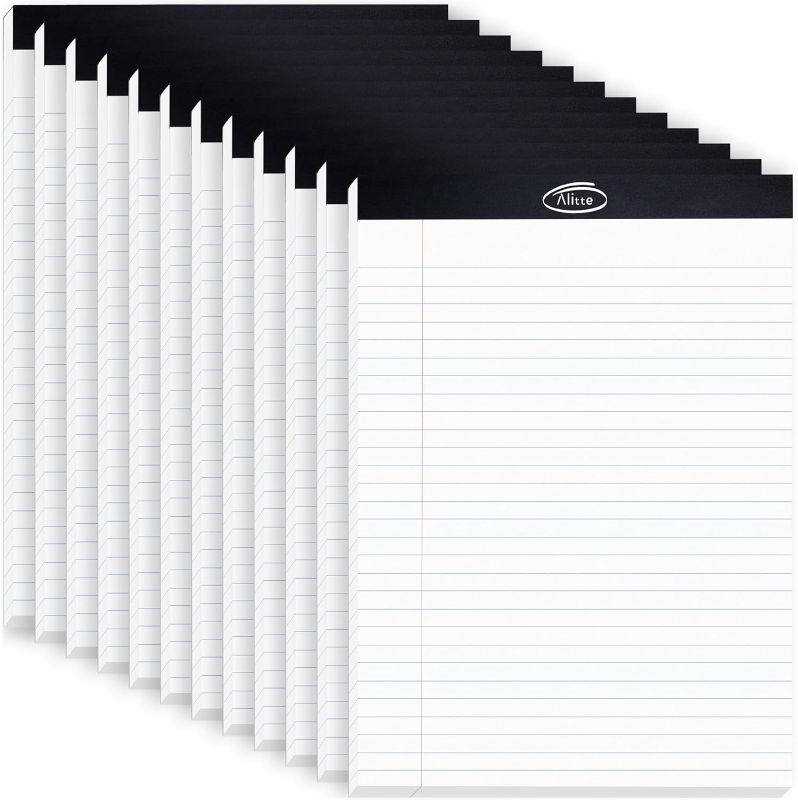 Photo 1 of Legal Notepads 8.5 x 11, Pack of 12 - Perforated Wide Ruled Writing Pad - Premium Thick Paper, No Ink Bleeding - Blank Legal Pads For Home, Office, School, Business - 50 Sheets Per Notebook
