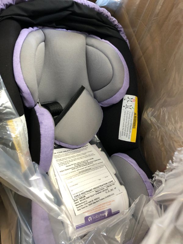 Photo 3 of Baby Trend Secure Snap Tech 35 Infant Car Seat, Lavender Ice 16.5x16.25x28.5 Inch (Pack of 1)