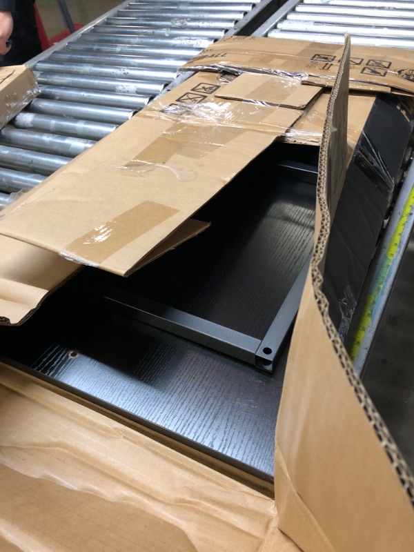 Photo 1 of SAYGOER Black Coffee Table Simple Modern Coffee Table Open Design Rectangular Minimalist Coffee Tables for Living Room Home Office Vintage Industrial Center Table Cocktail Table, Easy Assembly, 39.4in