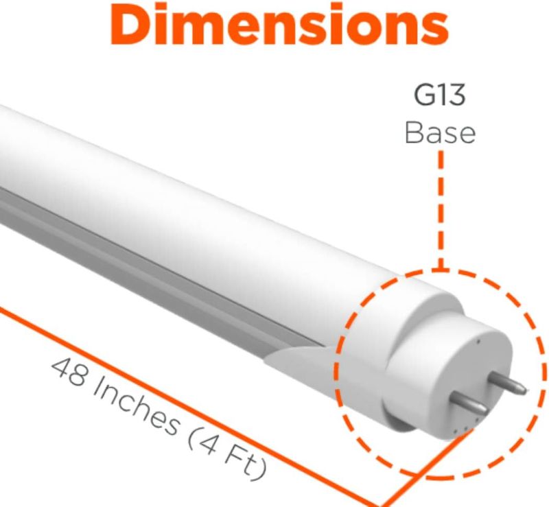 Photo 1 of GoodBulb 48-Inch T8 LED Light Bulbs 18-Watt, 4100K Cool White Color, 2800-Lumens, Type A+B with Medium Bi-Pin Base (Pack of 4 Bulbs)
