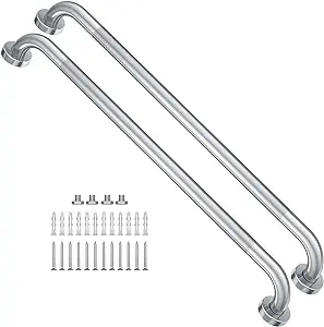 Photo 1 of 2 Pack 32 Inch Grab Bars for Elderly for Wall, Anti-Slip Handicapped Grab Bars. Stainless Steel Bathroom Grab Bar, 1.25 Inch Diameter